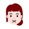 Girl head with facial emotions, avatar character, woman silence face with different female emotions concept. flat design