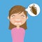 Girl with head lice