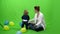 Girl with her mother and balloons on green screen 4k ProRes, 4.2.2, 10bit