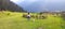 Girl with her pet dog is having day out at Aru Valley in Pahalgam, Kashmir, India