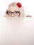 Girl hiding behind a desk