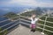 Girl at a high viewing platform