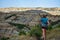 Girl Hiking along the Badlands