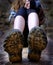 Girl Hiking Boots Mud Sitting on Rock