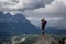 Girl Hiking Canadian Mountain Landscape