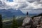 Girl Hiking Canadian Mountain Landscape