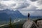 Girl Hiking Canadian Mountain Landscape