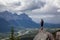 Girl Hiking Canadian Mountain Landscape