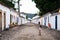 Girl historical streets Paraty, Rio de Janeiro, Brazil