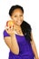 Girl holding apple