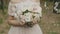 The girl is holding a beautiful bouquet of fresh flowers. Wonderful beautiful close-up.