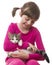 Girl holding a kitten