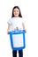 Girl Holding Recycling Waste Bib