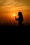 Girl holding the sun in her palm