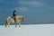 Girl Horse riding in the snow