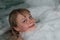 Girl in Hot Tub with Bubbles