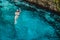 Girl at Hoyo Azul in Punta Cana, Dominican Republic