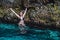 Girl at Hoyo Azul in Punta Cana, Dominican Republic