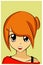 Girl illustration with shocked expression and red hair