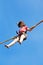 Girl jumps on bungee cord