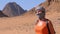 Girl in the Keffiyeh in Desert of Egypt.