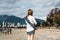 Girl at Kitsilano Beach in Vancouver, Canada