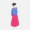 Girl korean isometric icon