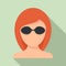 Girl laser hair removal icon, flat style