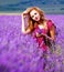 Girl in lavender field