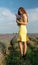 Girl in Lavender field in yellow