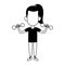 Girl lifting kettlebells in black and white