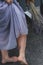 Girl in a lilac skirt with lavender