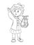 Girl with lira coloring page