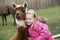 Girl with a llama alpaca