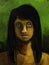 Girl With Long Black Hair - Digital Painting