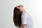 Girl with Long Hair and Back-swept Head
