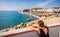 Girl looking at Kardamena beach, Kos, Greece