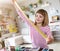 Girl making homemade slime toy