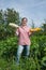 Girl with marrow in the field