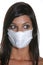 Girl with mask against swine flu