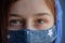 Girl in a medical protective mask.Coronavirus epidemic. Conceptual image. Symbol. Stop the virus. Protective equipment