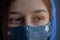 Girl in a medical protective mask.Coronavirus epidemic. Conceptual image. Symbol. Stop the virus. Protective equipment