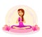 Girl meditates in the Lotus position