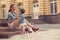 Girl and mother have fun with ice cream