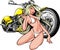 Girl and motorbike