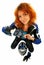 girl with motorcycle equipment