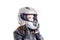 Girl in a motorcycle helmet