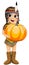 Girl Native American Indian Costume Pumpkin