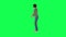A girl with a normal body and a tall height in the green screen with light and w