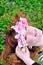 Girl with orchid in hair